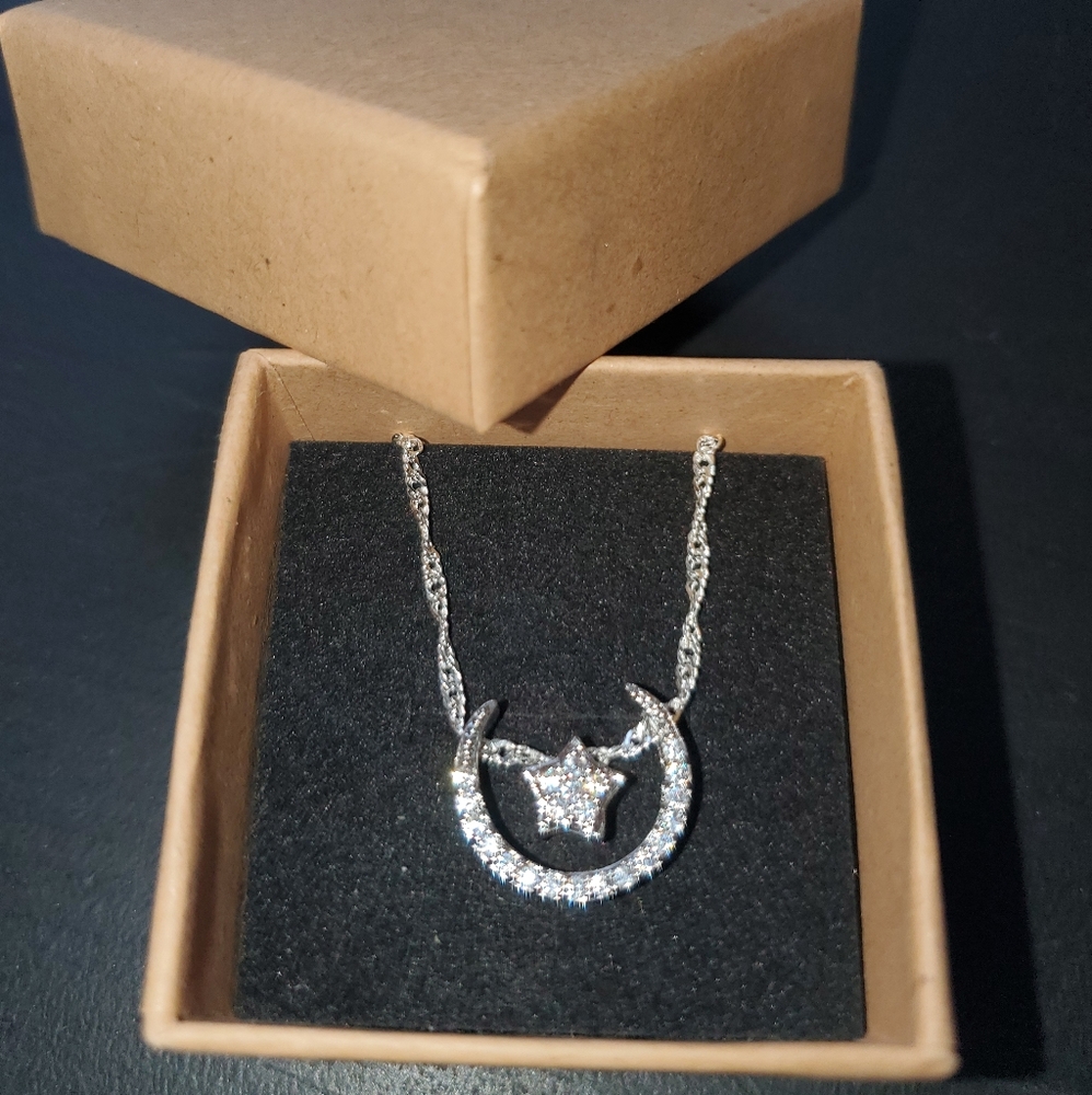 Star And Moon Necklace S925